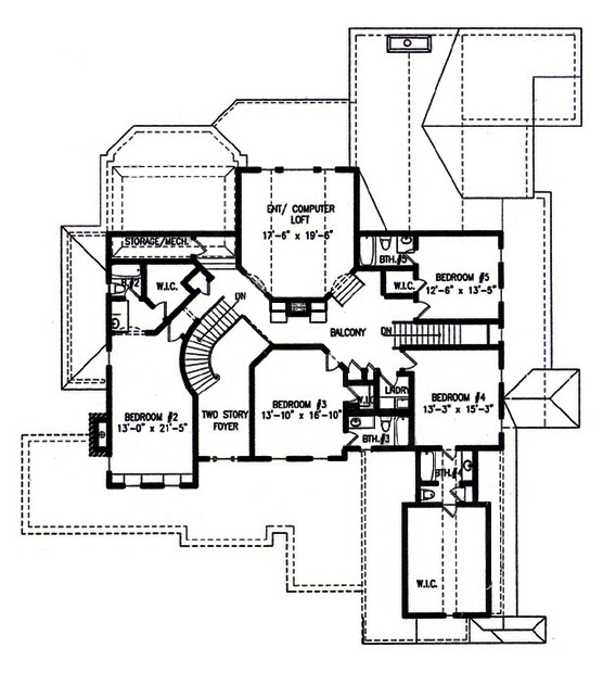 Colonial Floor Plan - 5 Bedrms, 5.5 Baths - 5288 Sq Ft - #198-1004