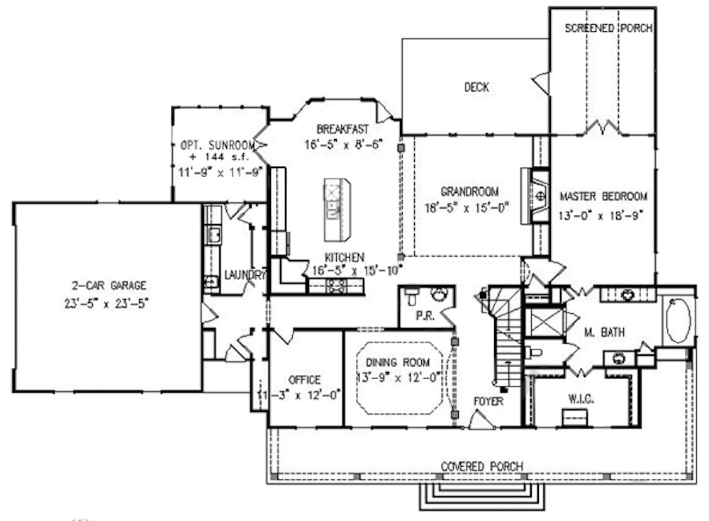 Cottage Floor Plan - 4 Bedrms, 3.5 Baths - 3094 Sq Ft - #198-1042