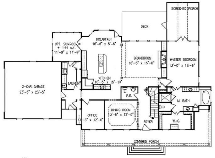 Cottage Floor Plan - 4 Bedrms, 3.5 Baths - 3094 Sq Ft - #198-1042