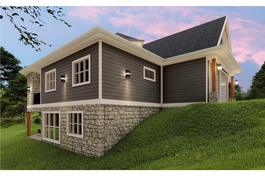 Side View of this 3-Bedroom, 1729 Sq Ft Plan - 198-1056