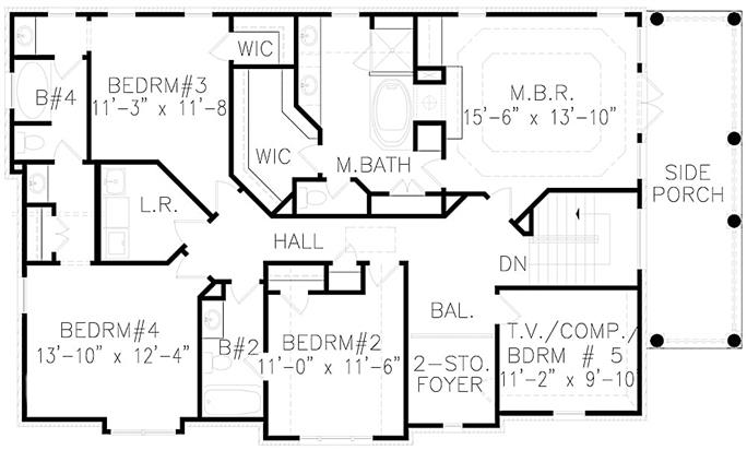 Tudor Home Plan - 4 Bedrms, 3.5 Baths - 2864 Sq Ft - #198-1072