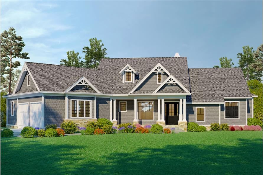 Cottage Home - 3 Bedrms, 2.5 Baths - 2510 Sq Ft - Plan #198-1077