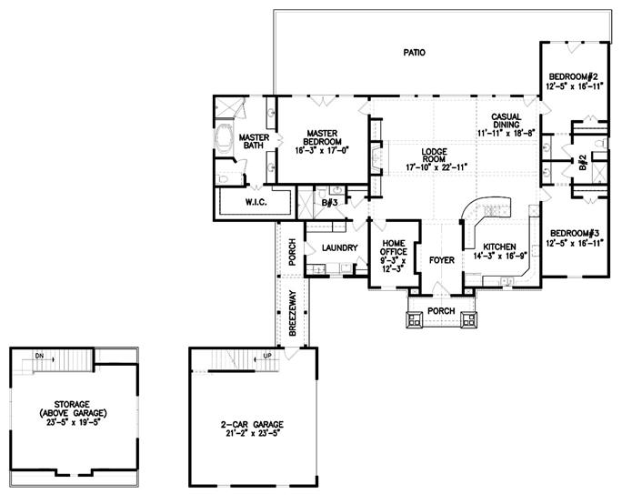 Cottage House Plan - 3 Bedrms, 2.5 Baths - 2544 Sq Ft - #198-1085