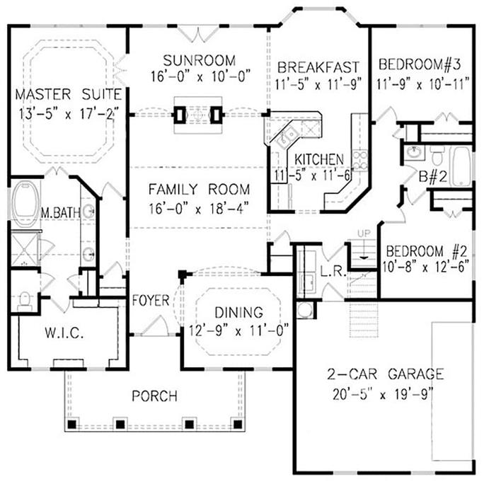 Cottage Home - 3 Bedrms, 2 Baths - 2237 Sq Ft - Plan #198-1128