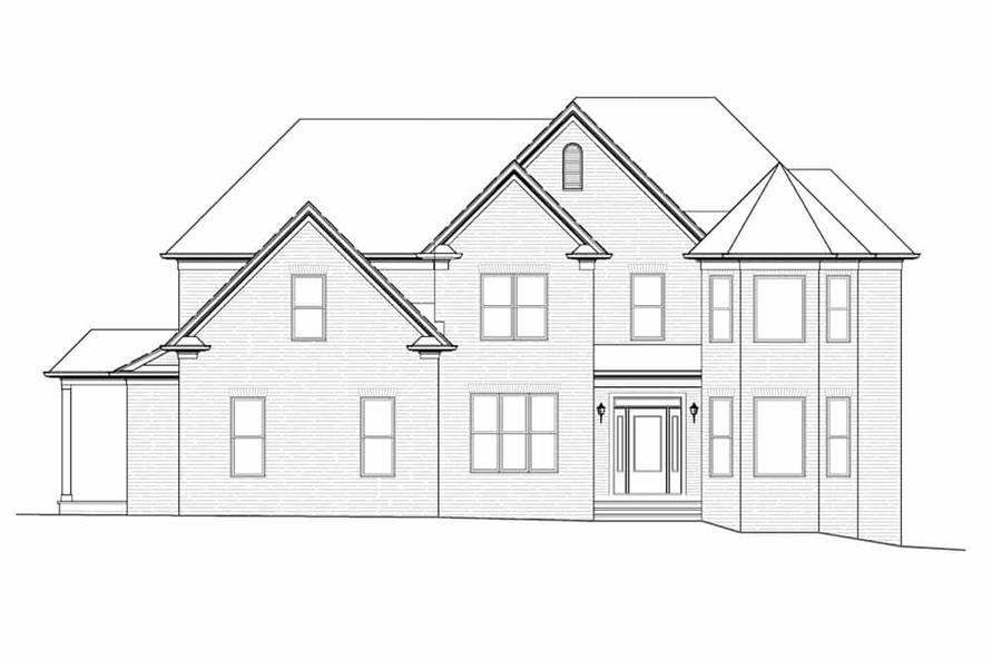 Home Plan Front Elevation of this 4-Bedroom,3461 Sq Ft Plan -198-1134
