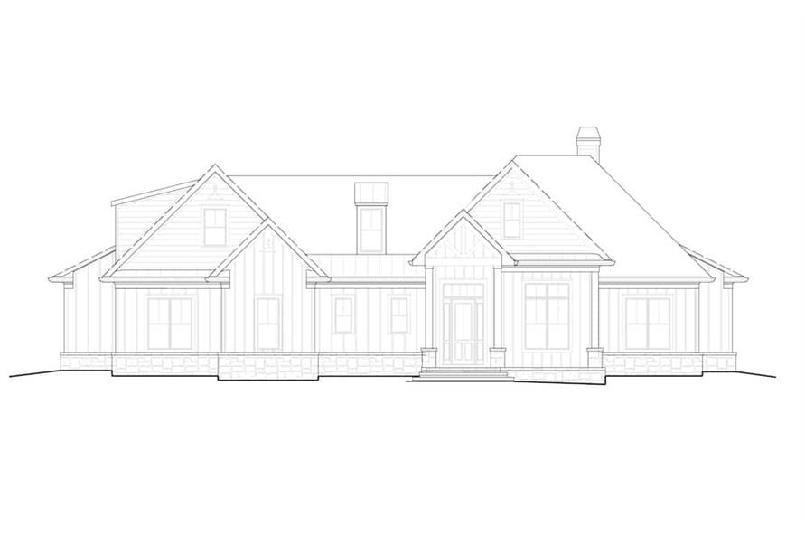 Home Plan Front Elevation of this 4-Bedroom,2880 Sq Ft Plan -198-1140