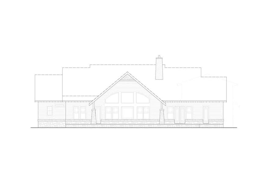 Home Plan Rear Elevation of this 4-Bedroom,2993 Sq Ft Plan -198-1155