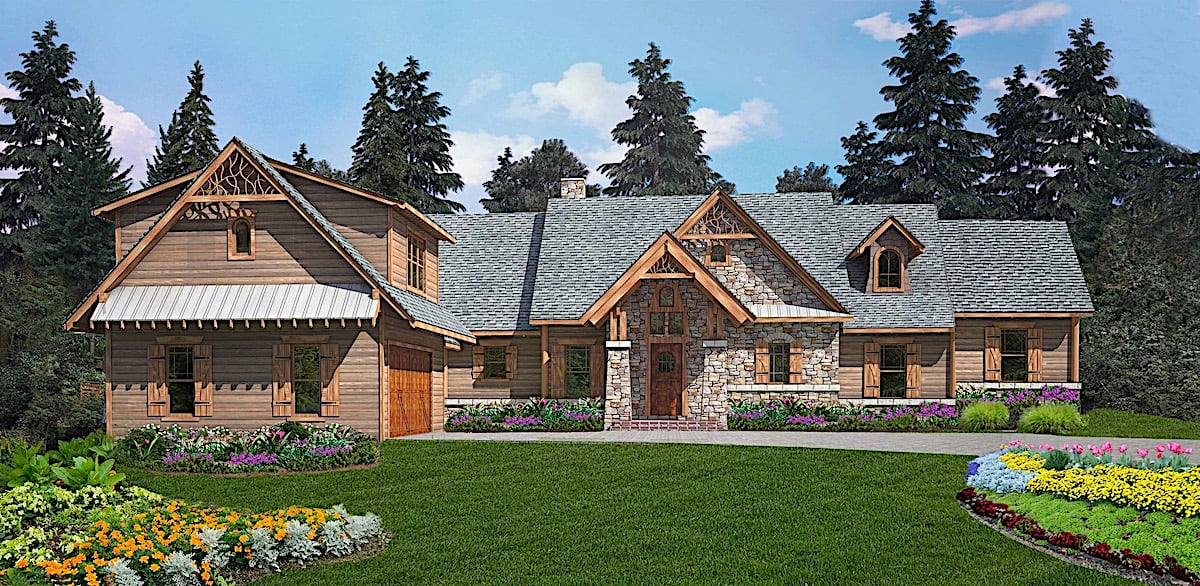 Cottage House - 4 Bedrms, 3.5 Baths - 2993 Sq Ft - Plan #198-1155