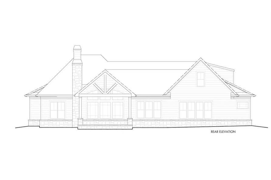 Home Plan Rear Elevation of this 6-Bedroom,3423 Sq Ft Plan -198-1161