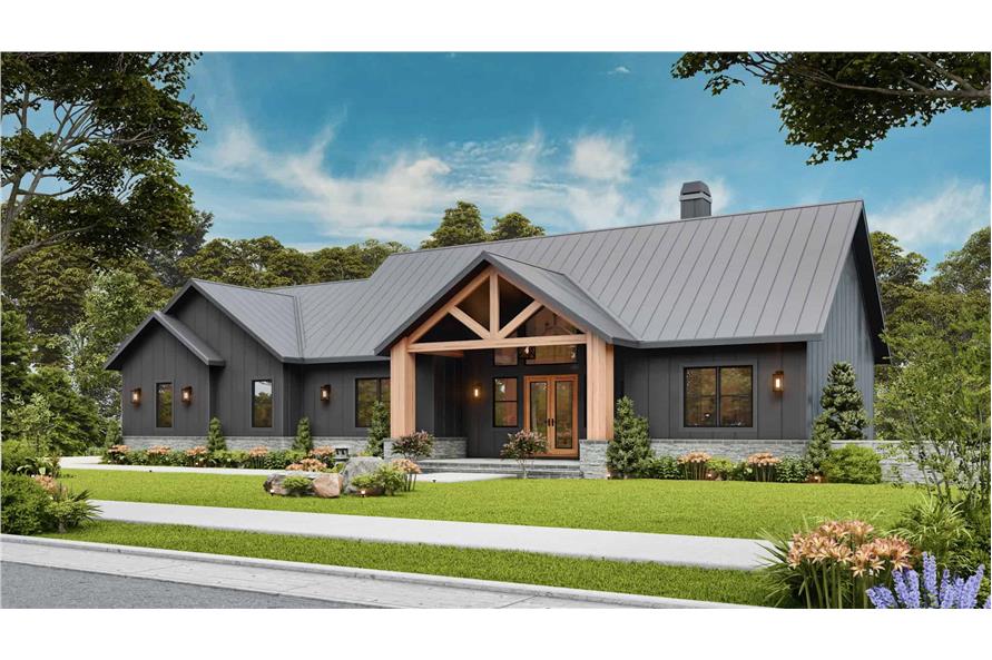 Modern Farmhouse Home Plan - 4 Bedrms, 3.5 Baths - 3402 Sq Ft - #198-1166