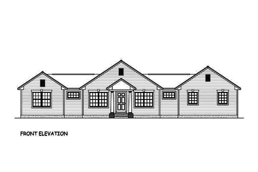 Home Plan Front Elevation of this 3-Bedroom,1200 Sq Ft Plan -200-1020