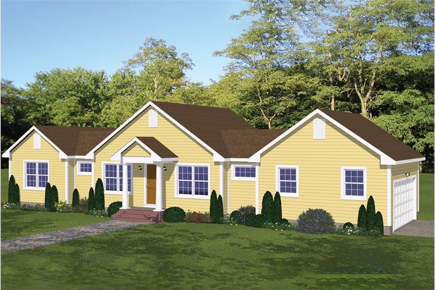 3-Bedroom, 1200 Sq Ft Traditional Home Plan - 200-1020 - Main Exterior