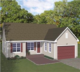 Ranch Home Plan - 3 Bedrms, 2 Baths - 1380 Sq Ft - #200-1023