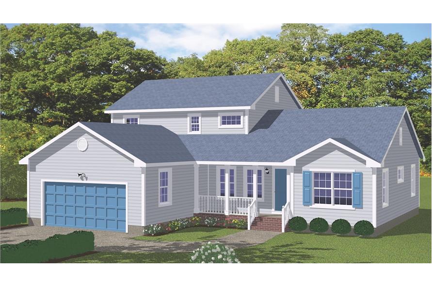 4-Bedroom, 2128 Sq Ft Traditional Home Plan - 200-1035 - Main Exterior