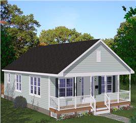 Cottage Home Plan - 3 Bedrms, 1 Baths - 1408 Sq Ft - #200-1044