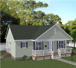 Cottage House Plan - 3 Bedrms, 1 Baths - 1408 Sq Ft - #200-1046