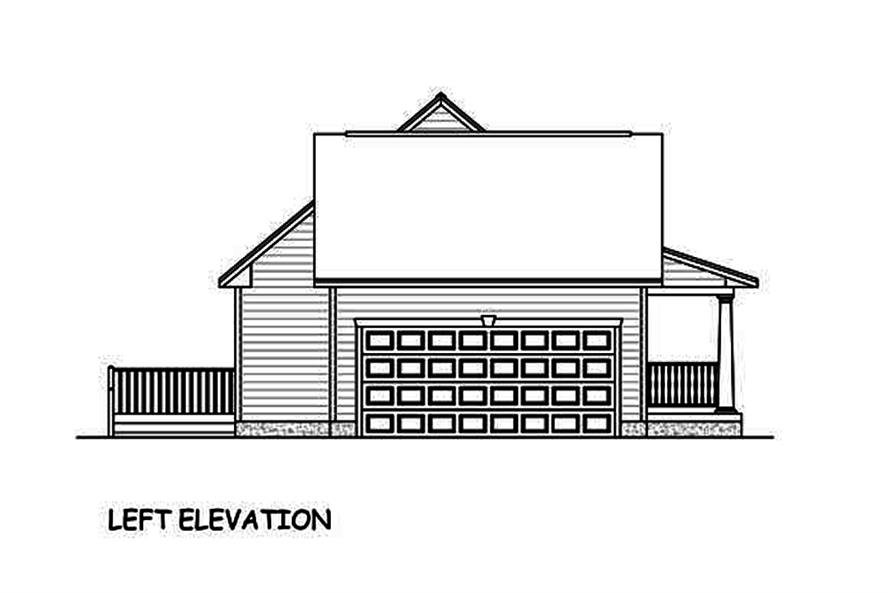 Home Plan Left Elevation of this 2-Bedroom,1085 Sq Ft Plan -200-1049