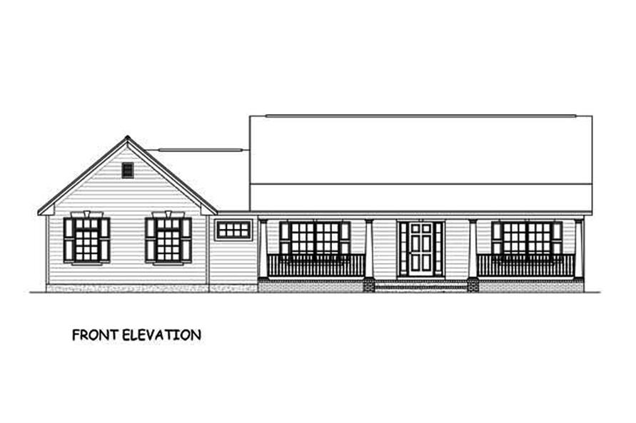 Home Plan Front Elevation of this 2-Bedroom,1085 Sq Ft Plan -200-1049