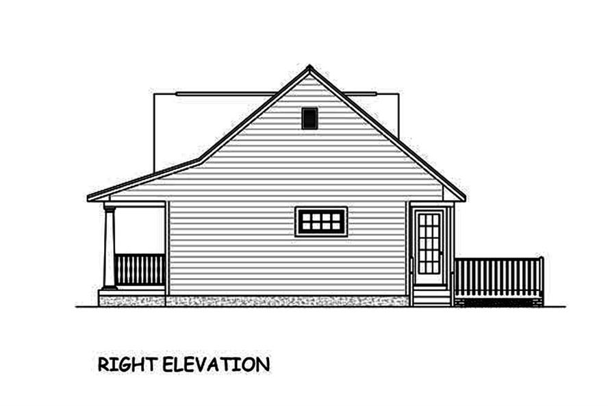 Home Plan Right Elevation of this 2-Bedroom,1085 Sq Ft Plan -200-1049