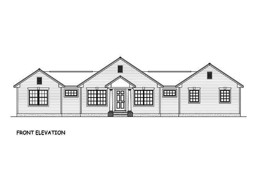 Home Plan Front Elevation of this 3-Bedroom,1200 Sq Ft Plan -200-1050