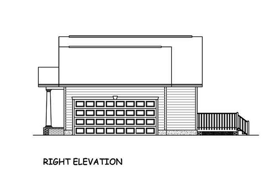 Home Plan Right Elevation of this 3-Bedroom,1200 Sq Ft Plan -200-1050