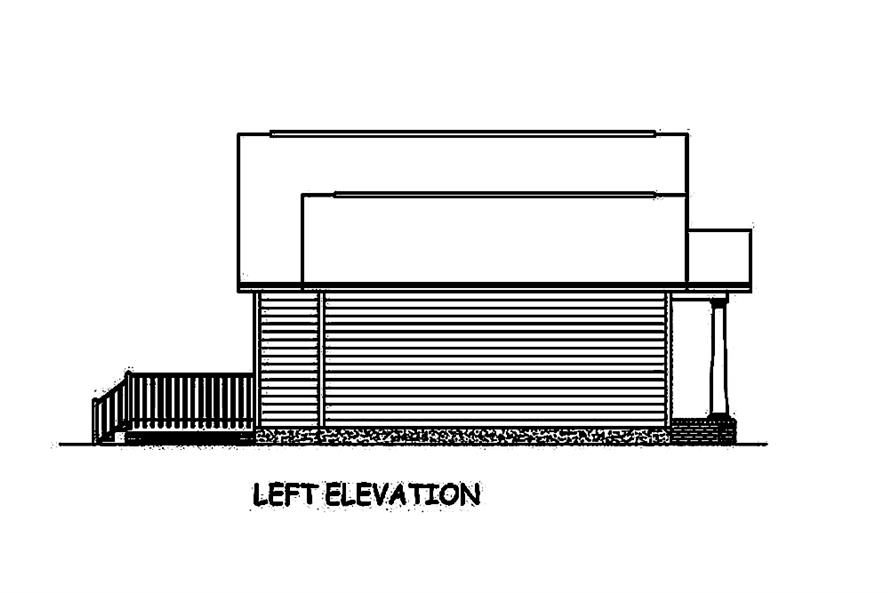 Home Plan Left Elevation of this 3-Bedroom,1200 Sq Ft Plan -200-1050