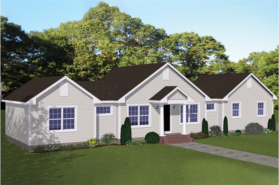 3-Bedroom, 1200 Sq Ft Traditional Home Plan - 200-1050 - Main Exterior