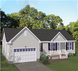 Ranch Home Plan - 3 Bedrms, 2 Baths - 1480 Sq Ft - #200-1056