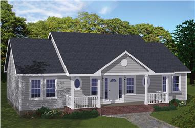 3-Bedroom, 1400 Sq Ft Ranch House Plan - 200-1060 - Front Exterior