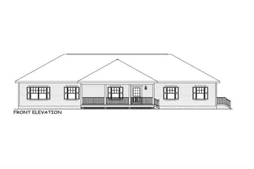 Home Plan Front Elevation of this 3-Bedroom,1480 Sq Ft Plan -200-1064