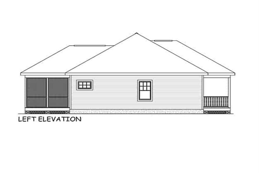 Home Plan Left Elevation of this 3-Bedroom,1480 Sq Ft Plan -200-1064