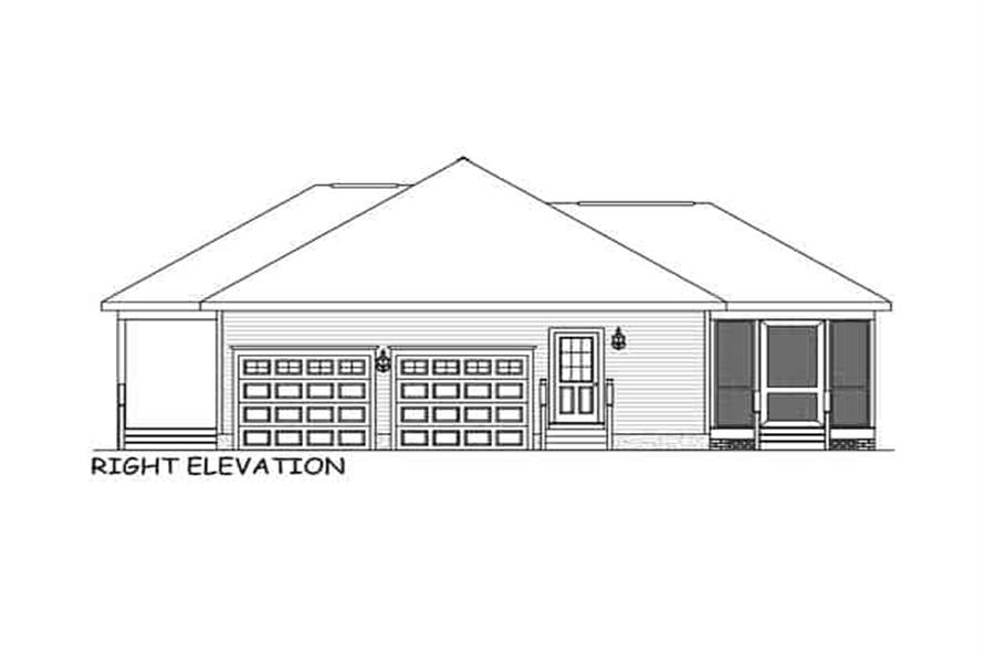 Home Plan Right Elevation of this 3-Bedroom,1480 Sq Ft Plan -200-1064