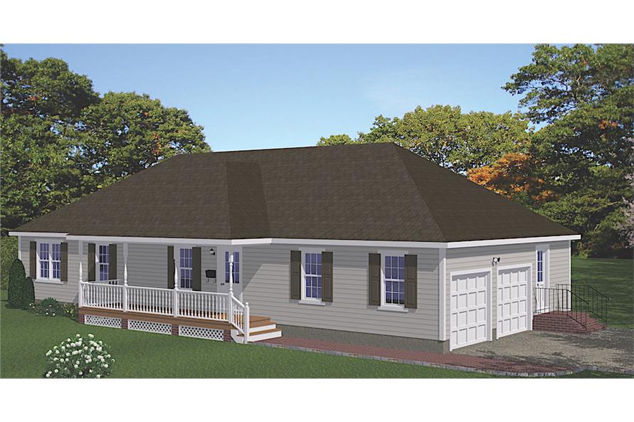 3-Bedroom, 1480 Sq Ft Ranch Home Plan - 200-1064 - Main Exterior