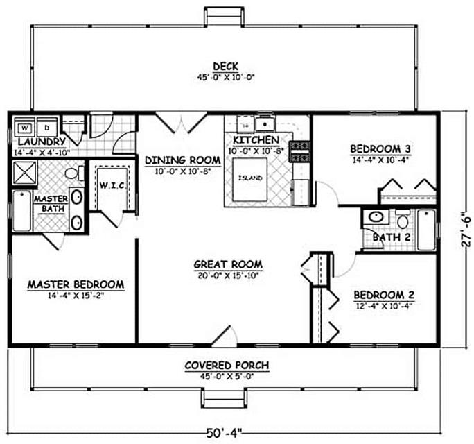 Farmhouse Home - 3 Bedrms, 2 Baths - 1381 Sq Ft - Plan #200-1069