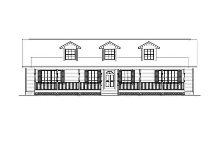 Home Plan Front Elevation of this 3-Bedroom,1381 Sq Ft Plan -200-1069