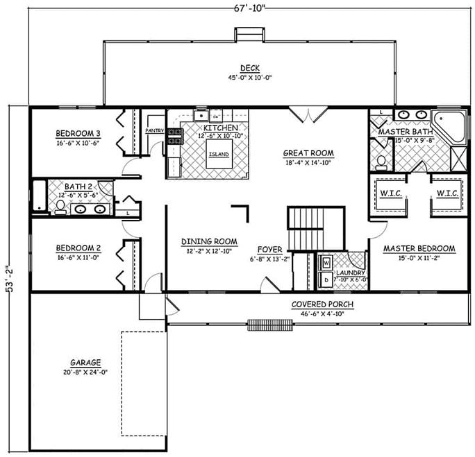 Farmhouse Home - 6 Bedrms, 3 Baths - 3310 Sq Ft - Plan #200-1079