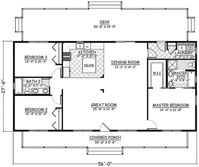 Budget-Friendly House Plan - 3 Bedrm, 2 Bath, 1538 Sq Ft - Plan #200-1087