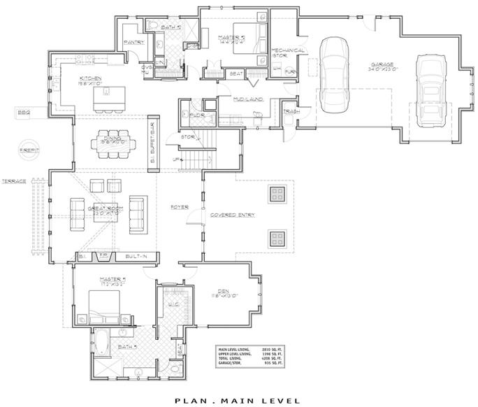 Craftsman Home - 4 Bedrms, 4.5 Baths - 4268 Sq Ft - Plan #202-1006