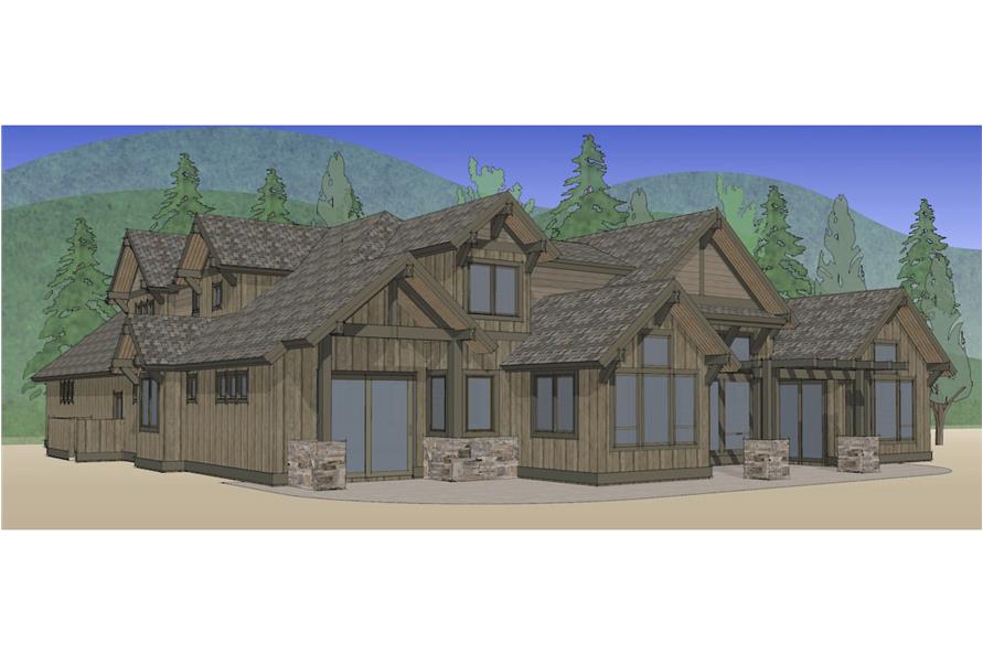 Front View of this 4-Bedroom, 3691 Sq Ft Plan - 202-1007