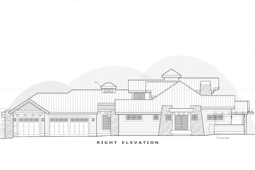 Home Plan Right Elevation of this 4-Bedroom,3513 Sq Ft Plan -202-1012