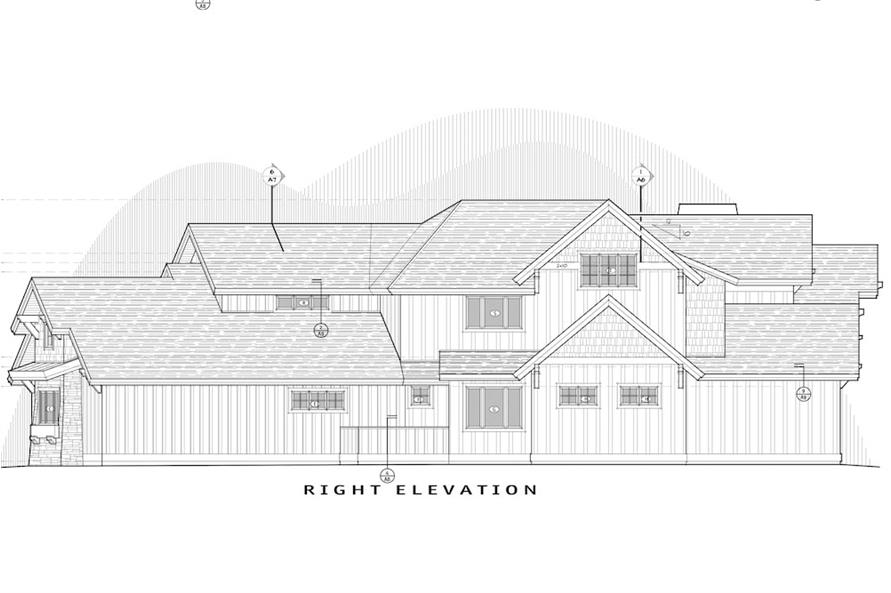 Home Plan Right Elevation of this 5-Bedroom,4412 Sq Ft Plan -202-1017