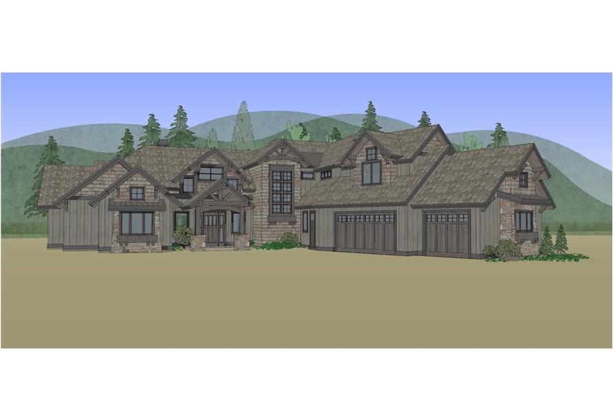 Front View of this 5-Bedroom, 4412 Sq Ft Plan - 202-1017