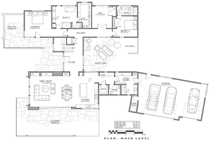 Contemporary Luxury House - 3 Bedrms, 3.5 Baths, 3345 Sq Ft - Plan #202 ...
