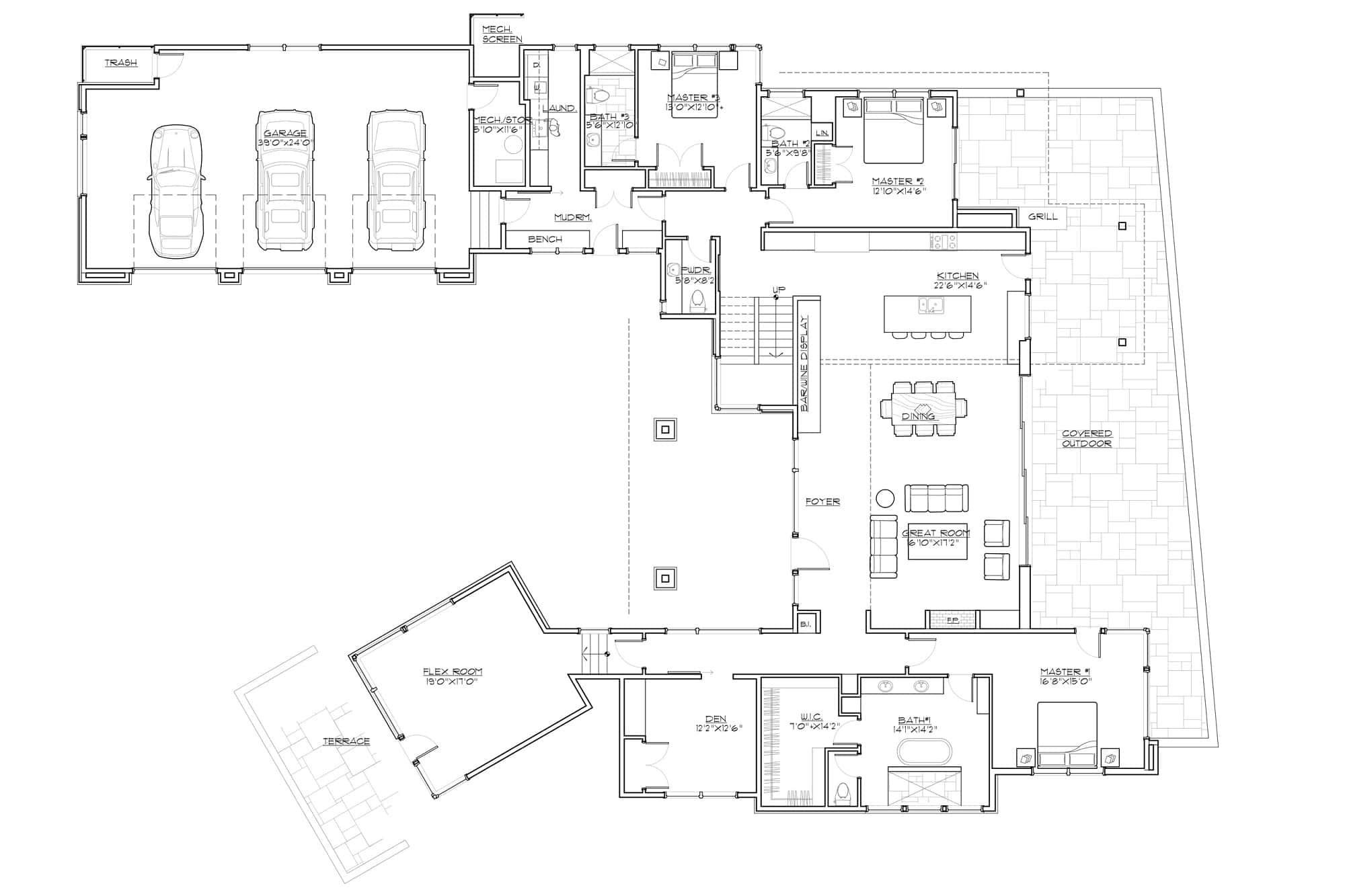 Contemporary House Plan - 5 Bedrms, 5.5 Baths - 4756 Sq Ft - #202-1036