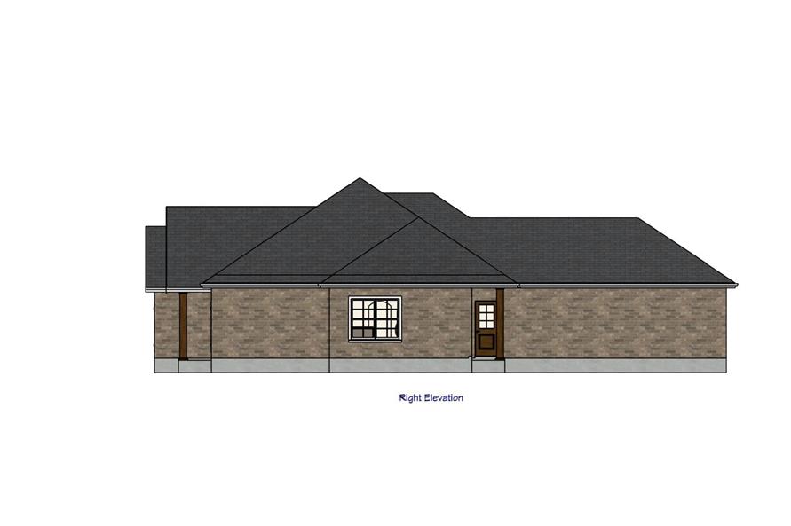 Home Plan Right Elevation of this 3-Bedroom,1448 Sq Ft Plan -203-1004