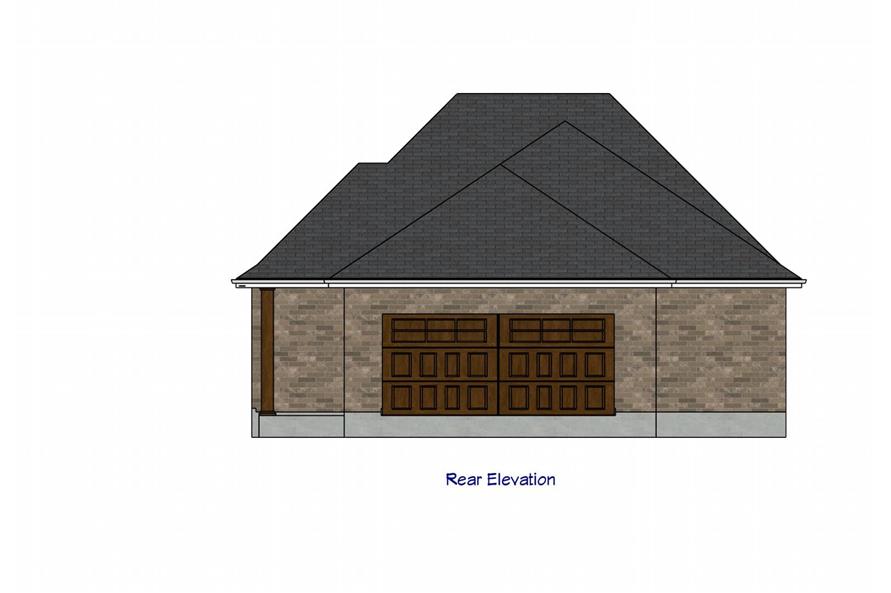 Home Plan Rear Elevation of this 3-Bedroom,1448 Sq Ft Plan -203-1004