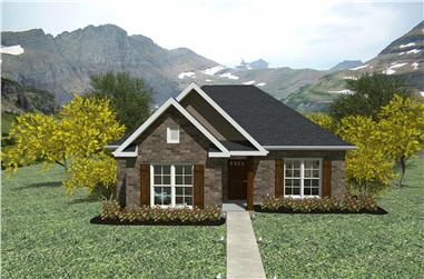 3-Bedroom, 1448 Sq Ft Texas Style Home Plan - 203-1004 - Main Exterior