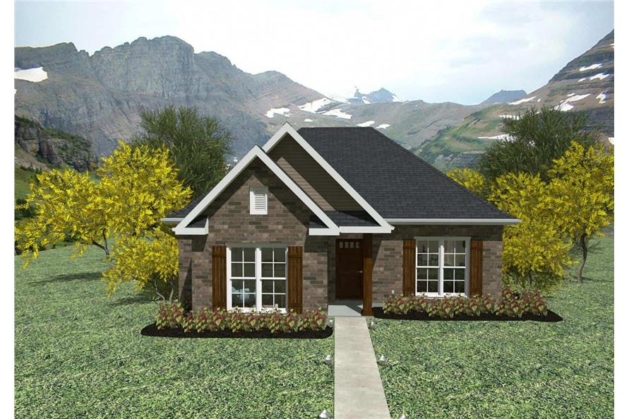 3-Bedroom, 1448 Sq Ft Texas Style Home Plan - 203-1004 - Main Exterior