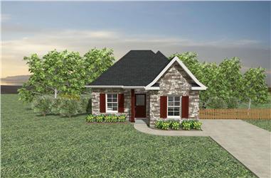 2-Bedroom, 800 Sq Ft European House Plan - 203-1006 - Front Exterior