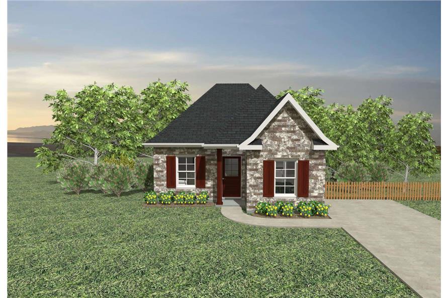 2-Bedroom, 800 Sq Ft European House Plan - 203-1006 - Front Exterior